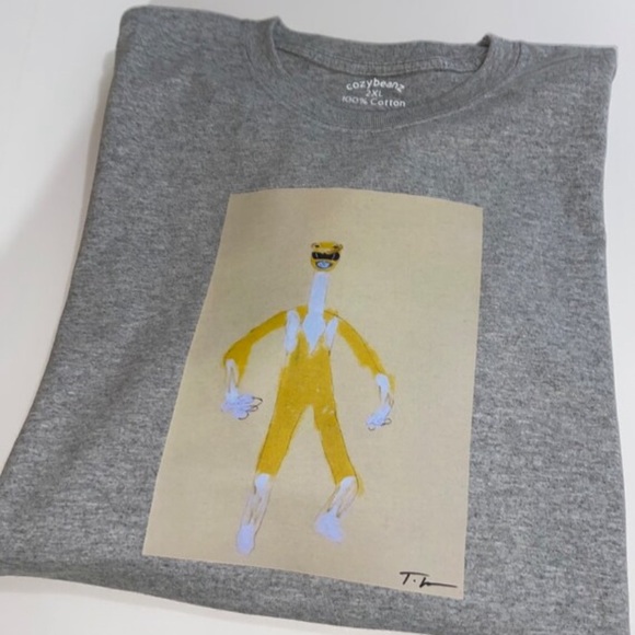Art on Fabric Gray Yellow Power Ranger Tee - Picture 1 of 5